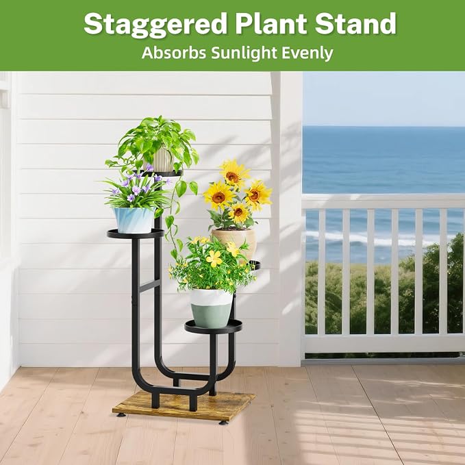 iDavosic.ly 4 Tier Plant Stand Indoor, Corner Tiered Multiple Flower Holder - Image 7