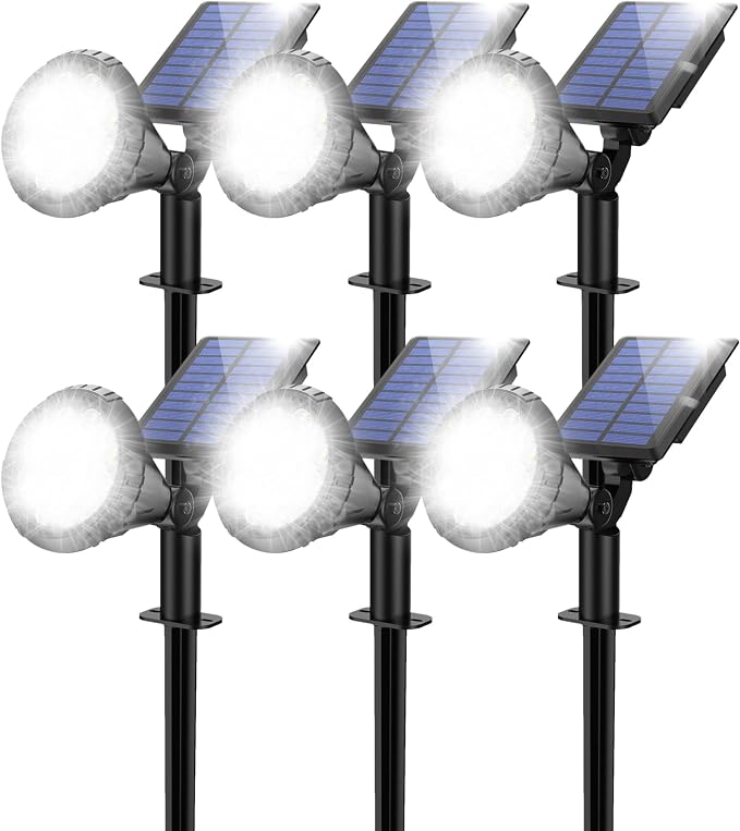 Solar Spot Lights for Outside, 21 LED Outdoor Solar Lights for Yard, 6 Pack by NBKLS