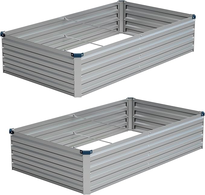 Vengarus 6x3x1FT Galvanized Raised Garden Bed Kit, Outdoor Metal Planter Box by Vengarus