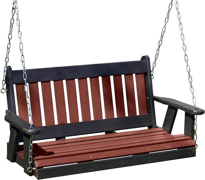 Mission Poly Lumber Wood 5FT Porch Swing Amish Craftsmandship Made in USA HDPE by Unknown