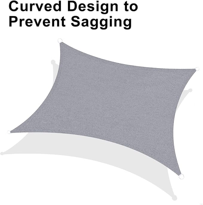LOVE STORY Custom Size 8'x18' Silver Grey Sun Shade Sail Rectangle UV Block - Image 6