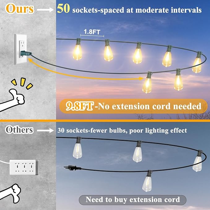 Brightever LED Outdoor String Lights 100FT - Image 3