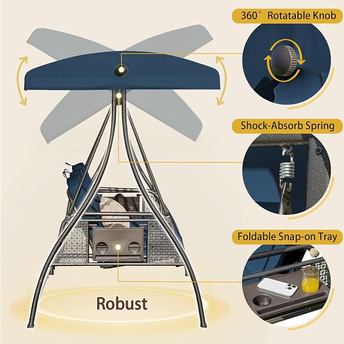 Upgrade 180° Convertible Outdoor Swing - Image 5