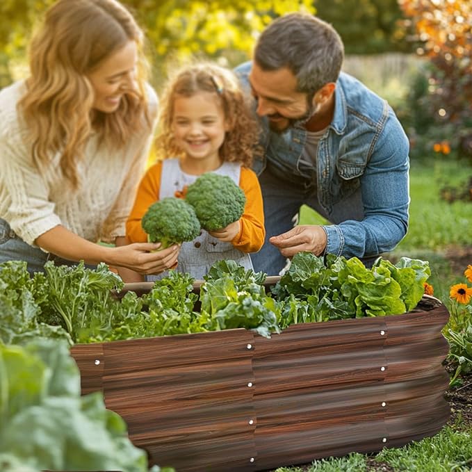 5x3x1ft Oval Galvanized Raised Garden Bed Outdoor 9-in-1 Large Metal Modular - Image 7