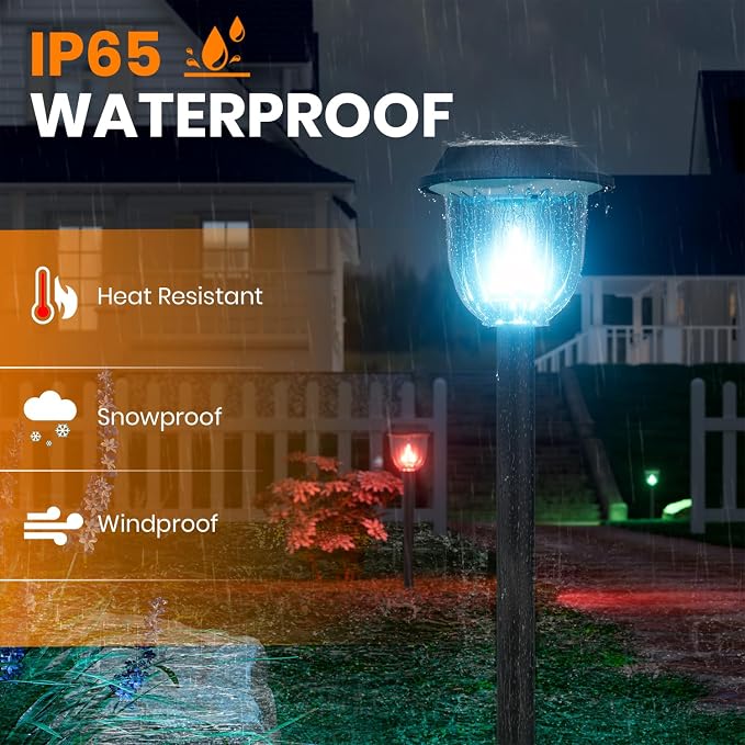 AOSEA 4 Pack Christmas Solar Pathway Lights Outdoor Waterproof - Image 7