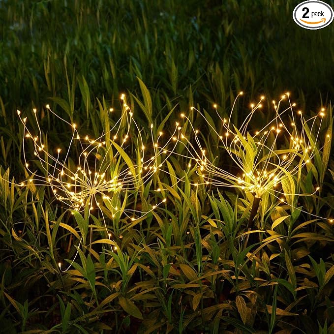 Christmas Outdoor Garden Decorative Lights, Solar Firework Lights 105 LED by HELESIN
