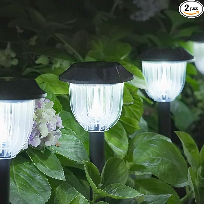 AOSEA 2 Pack Solar Outdoor Lights, IP 65 Waterproof Solar Powered Driveway by AOSEA