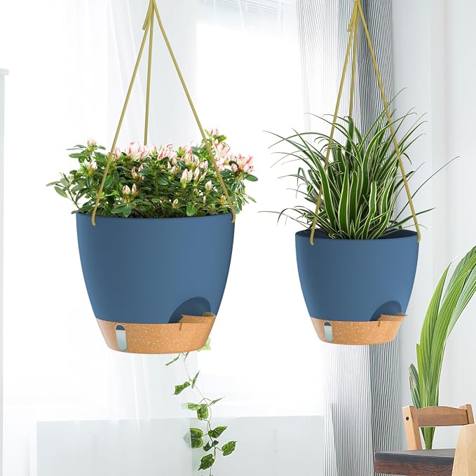 ZMTECH Hanging Planter 8 Inch, 2 Pack Hanging Baskets - Image 4