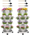 GameXcel Vertical Planter 7 Tier Stackable Planters Garden Planters Strawberry by GameXcel