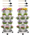 GameXcel Vertical Planter 5 Tier Stackable Planters Garden Planters Strawberry by GameXcel