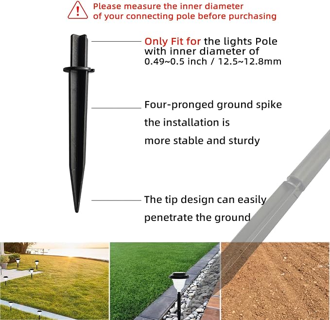 10 Pack Solar Light Stakes Replacement, Plastic Reinforced Ground Spikes - Image 4