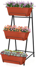 Vertical Raised Garden Bed Outdoor 3 Tiered Garden Planters Standing Elevated by BTY