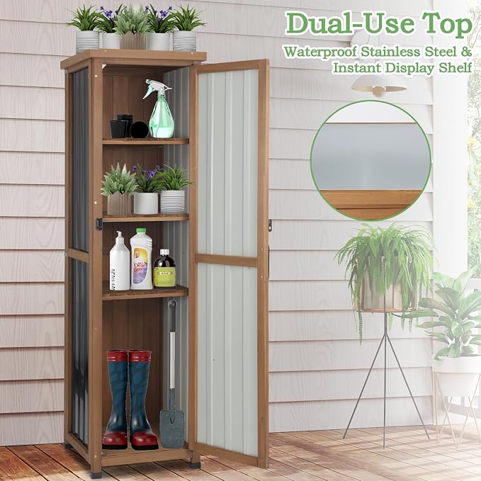62" H Tall Narrow Outdoor Storage Cabinet - Image 6