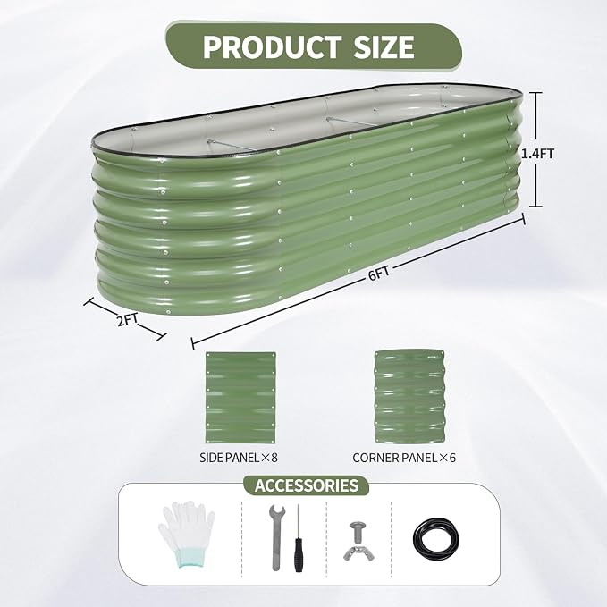 Galvanized Raised Garden Bed Outdoor- Raised Beds - Image 6