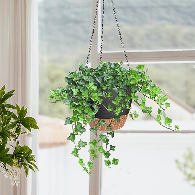 10/9/8 Inch Hanging Planter for Indoor Outdoor Plants, 3 Pack Self-Watering - Image 6