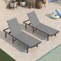Aluminum Outdoor Lounge Chairs Set of 2, Pool Lounge Chairs by Oasbira