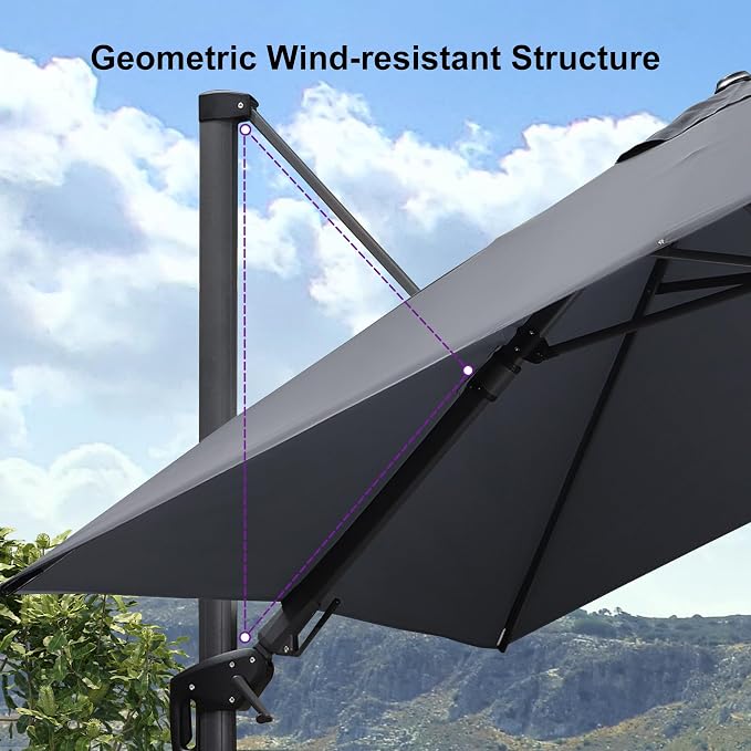 PURPLE LEAF 8' X 8' Tilting Patio Umbrella - Image 9