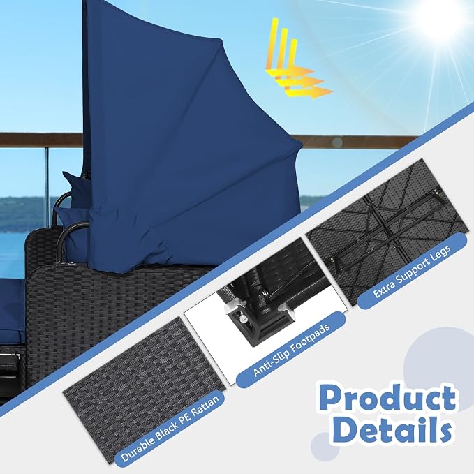 Tangkula Patio Rattan Daybed - Image 5