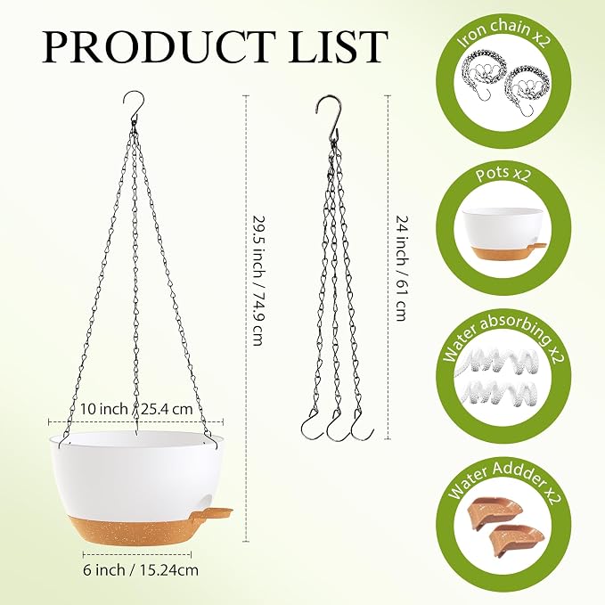 10 Inch Hanging Baskets 2 PC - Image 2