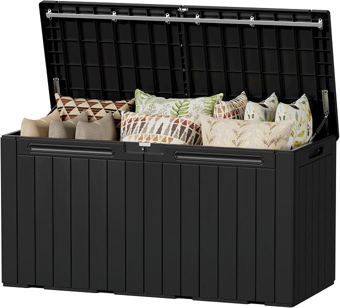 Devoko 100 Gallon Outdoor Storage Box, Waterproof Resin Deck Box by DEVOKO