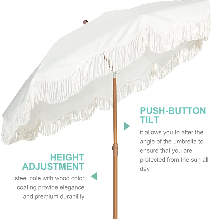 AMMSUN Boho Fringe Umbrella - Image 2