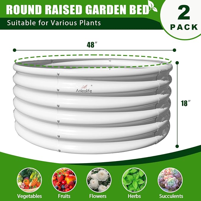 A ANLEOLIFE 2-Pack 4ft x 18” Tall Galvanized Raised Garden Beds Outdoor - Image 3