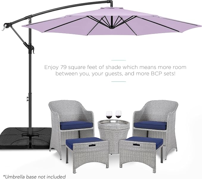 Best Choice Products 10ft Offset Cantilever Hanging Market Patio Umbrella - Image 2