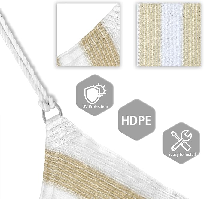 Patio Paradise 28' x 28' x 28' Sun Shade Sail Triangle Canopy Shade Cloth - Image 3