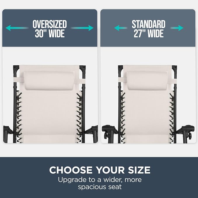 Best Choice Products 30” Wide Folding Zero Gravity Outdoor Recliner Patio - Image 4