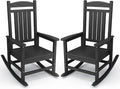 KINGYES Outdoor Rocking Chair Set of 2, High Density Polyethylene Patio Rocking by KINGYES