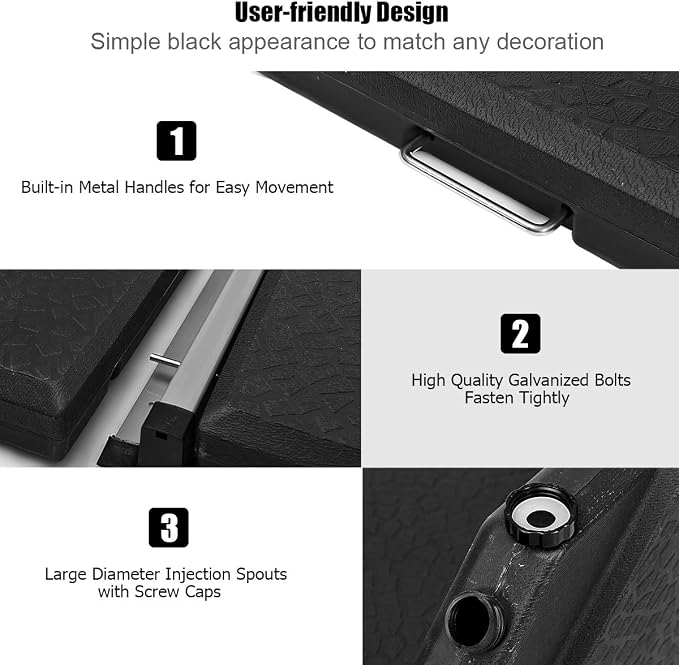 Tangkula 4PCS Patio Cantilever Offset Umbrella Base Weight Stand, 238lbs Square - Image 5