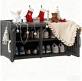 2-Tier Storage Bench, Waterproof UV-Resistant Outdoor Shoe Storage Cabinet by NBYSGO