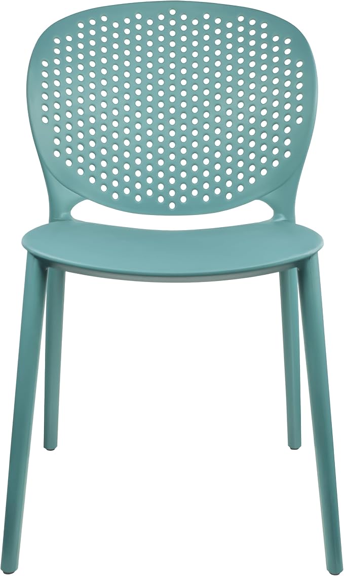 2xhome Set of 4 Patio Dining Chairs | Modern Stackable Outdoor Pool Side Chair - Image 7