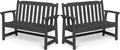 Ciokea 49" Heavy Duty Outdoor Bench Set of 2, HDPE Weatherproof Garden Bench by CIOKEA