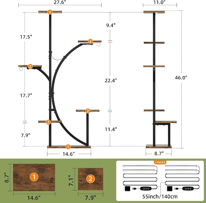 Plant Stand Indoor with Grow Lights - Image 6