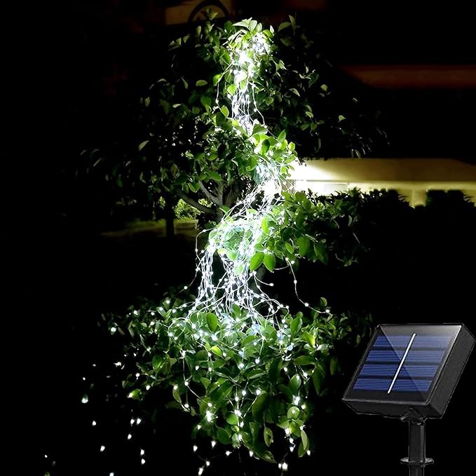 ZNYCYE Solar Waterfall Fairy Bunch Lights Outdoor Waterproof 200LEDs 8 Modes - Image 2