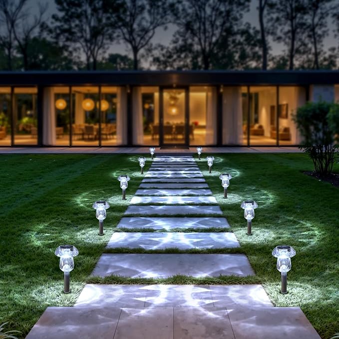 Mancra Solar Pathway Lights Outdoor, 8 Pack Mushroom Solar Lights Outdoor - Image 7