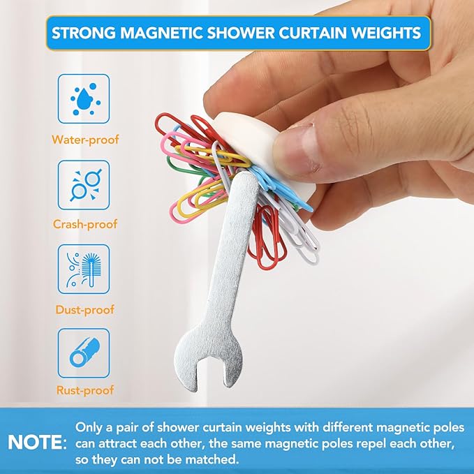 20 Pcs Shower Curtain Weights，Silicone Wrapped Heavy Duty shower curtain - Image 3