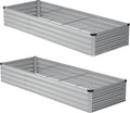 10x2x1ft Galvanized Raised Garden Bed, Outdoor Planter Boxes Metal Patio Kit by Zunatu