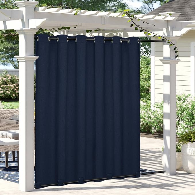 Easy-Going Linen Look Outdoor Curtains Waterproof Windproof Porch Curtains by Easy-Going