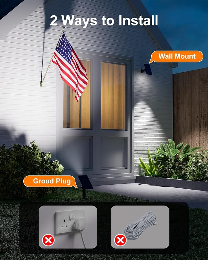 6 Pack Solar Power Spot Lights Outdoor Waterproof LED Dusk to Dawn Landscape - Image 6