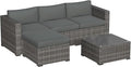 5 Piece Outdoor Patio Sectional Furniture Set, Weather Resistant Rattan Outside by MayinColor