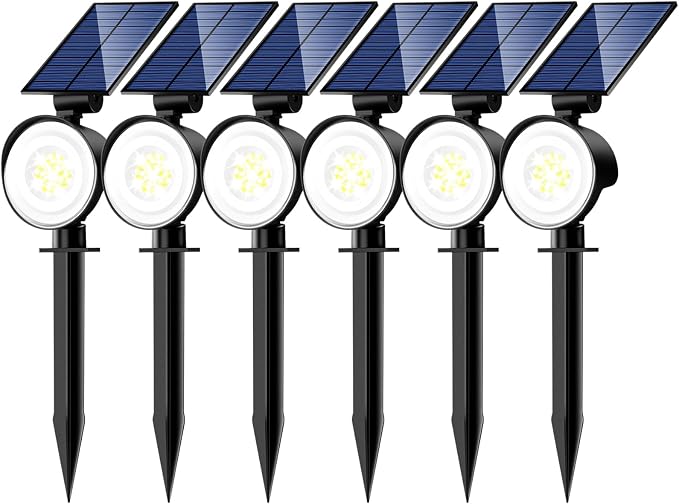 nipify 6 Pack Solar Spot Lights Outdoor Waterproof by Nipify