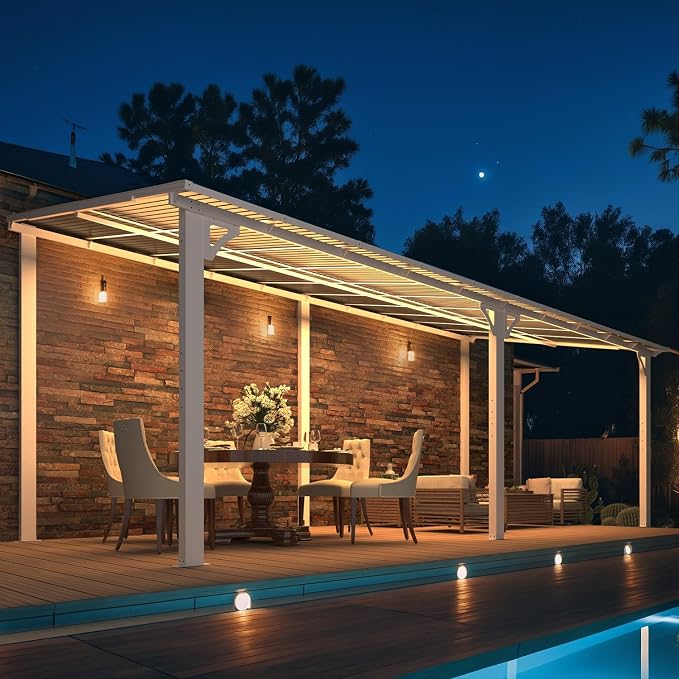 AECOJOY 20' x 8' White Outdoor Gazebo - Image 3
