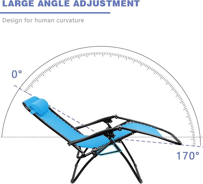 Homall Zero Gravity Chair Adjustable Folding Lawn Lounge Chairs Outdoor Lounge - Image 9