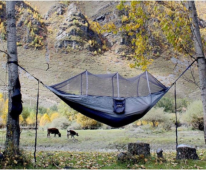 Sunyear Camping Hammock, Portable Single & Double Hammock - Image 3