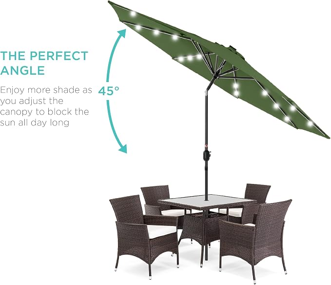 Best Choice Products 10ft Solar Polyester LED Lighted Patio Umbrella w/Tilt - Image 2