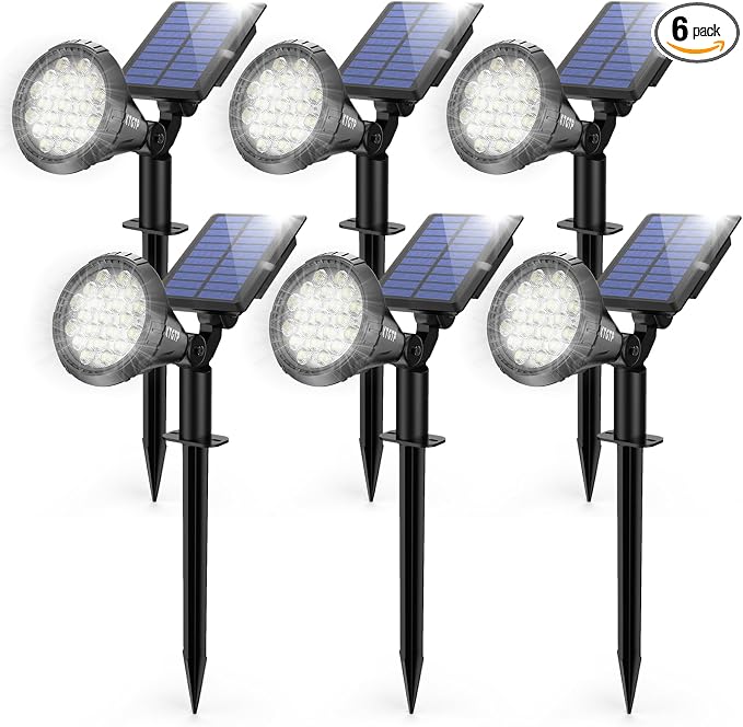 Solar Spot Lights Outdoor, 21 LEDs Brightness Solar Outdoor Lights IP67 by XTGTP