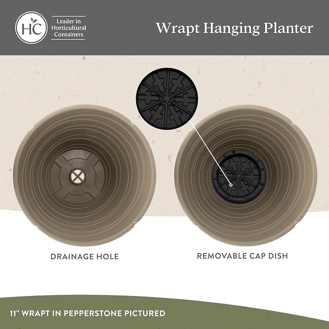 The HC Companies 11 Inch Wrapt Hanging Planters, Lightweight UV-Resistant - Image 3