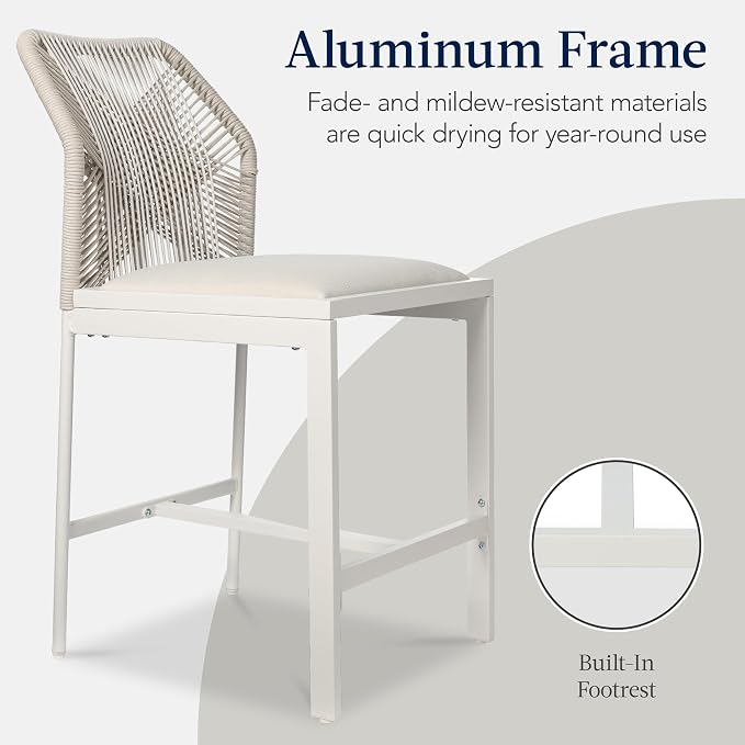 Best Choice Products Indoor Outdoor Counter Height Bar Stools Set of 2 - Image 6